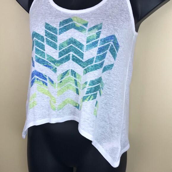 ARIZONA Blue Aztec Print Tank Size Small - Picture 2 of 4
